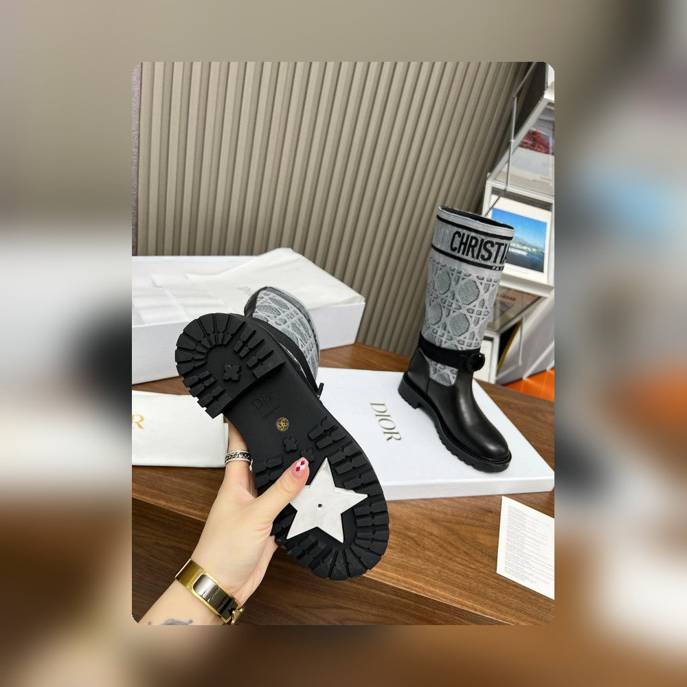 DD D MAJOR BOOT CALFSKIN BLACK AND GREY