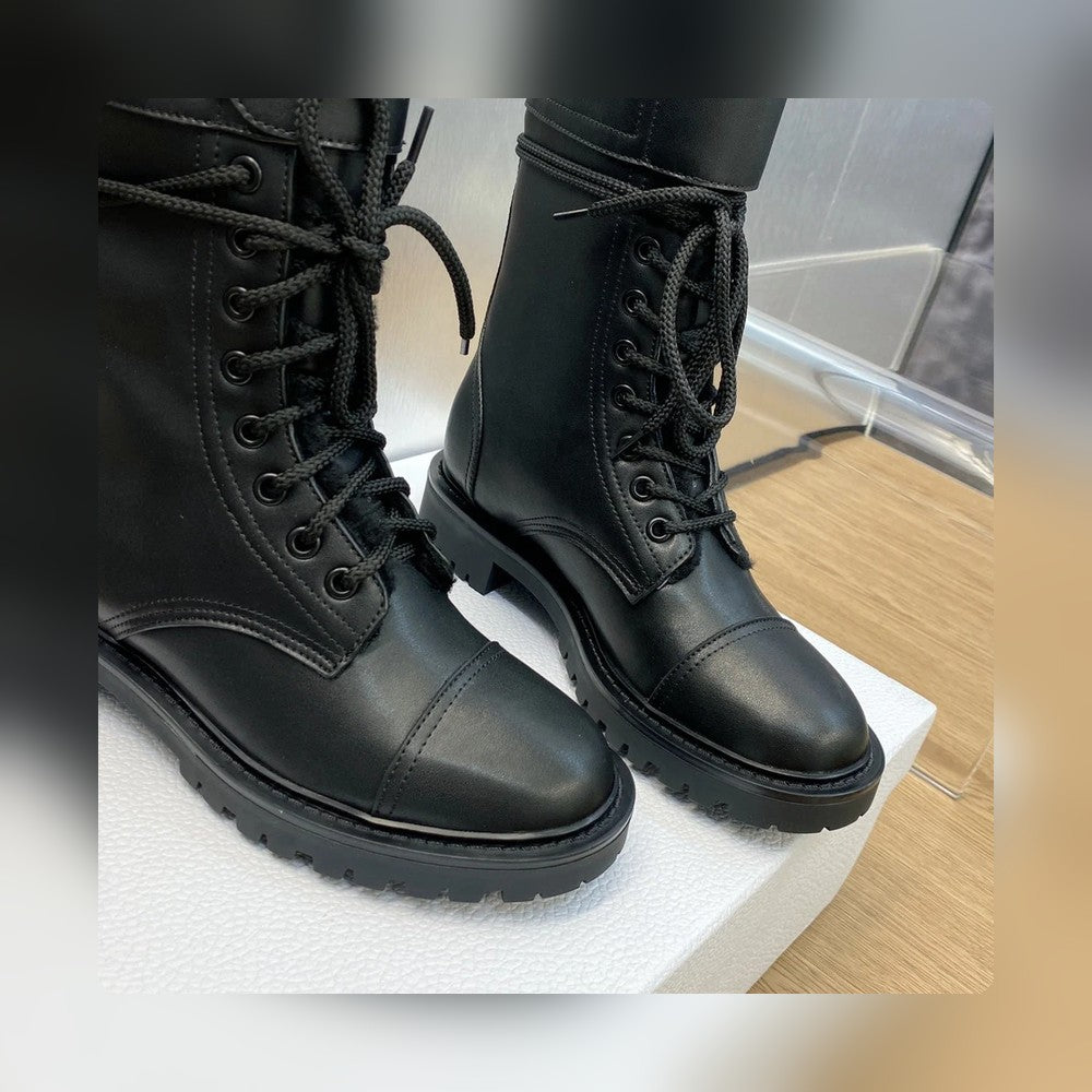 VBS D TRAP ANKLE BOOT CALFSKIN AND SHEARLING BLACK