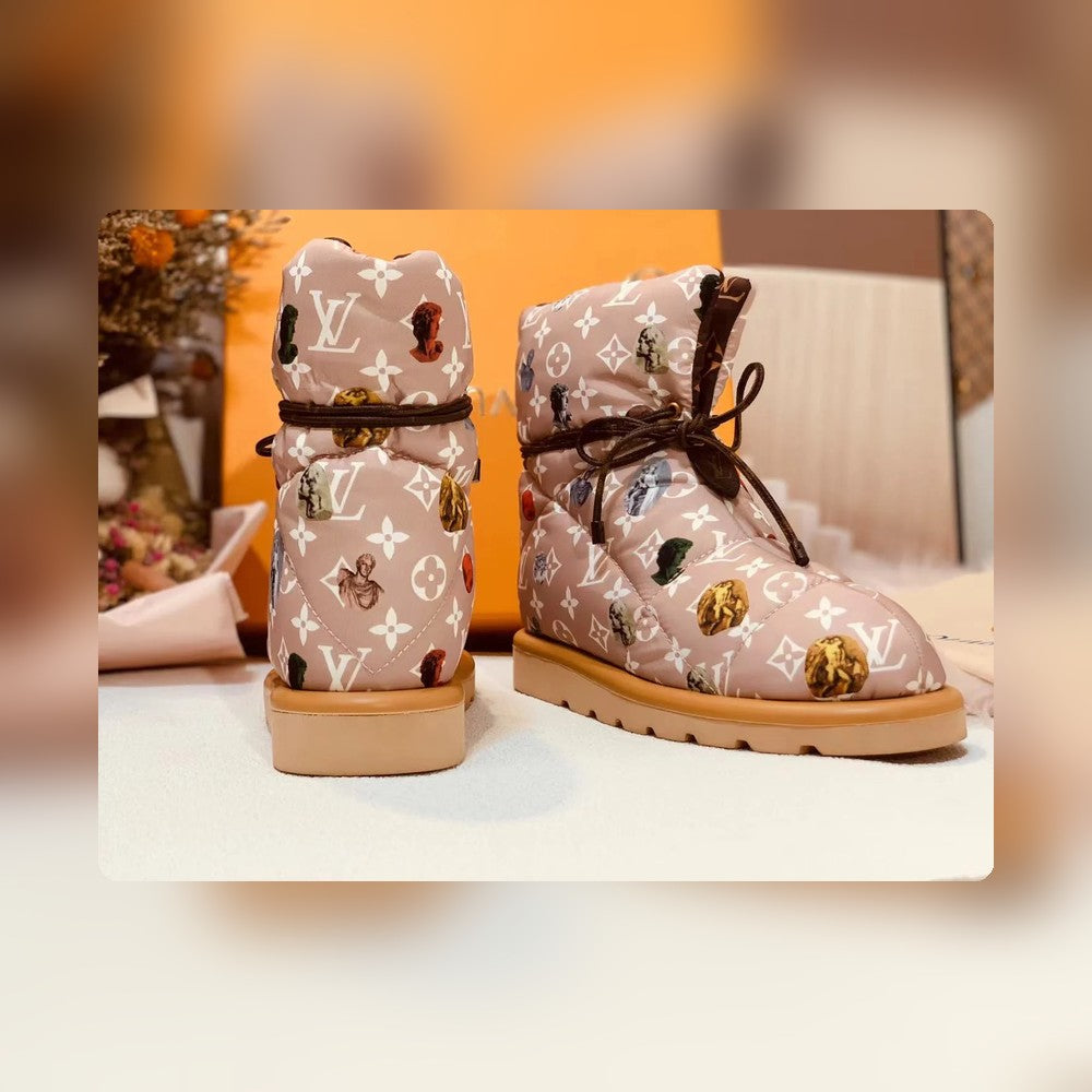 nmb PILLOW COMFORT ANKLE BOOT MONOGRAM PINK