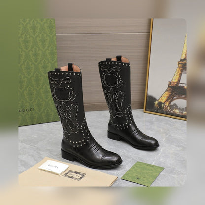 Vbs WOMEN'S BOOT WITH DOUBLE G AND STUDS BLACK