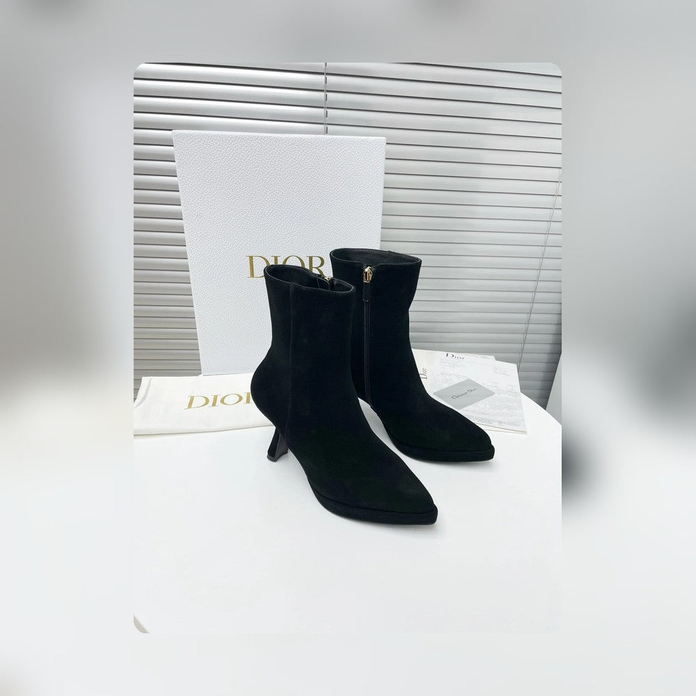VBS SUEDE LEATHER ANKLE BOOTS BLACK
