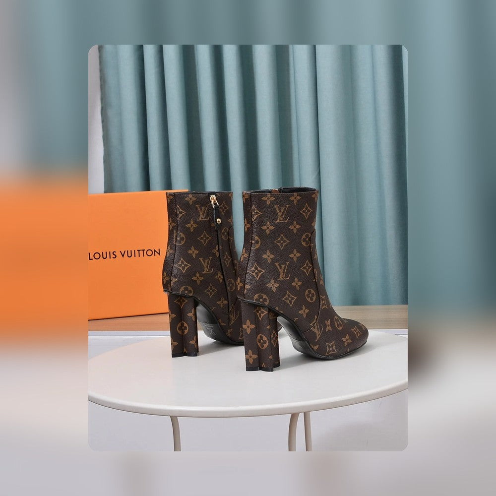 nmb SILHOUETTE ANKLE BOOT MONOGRAM BROWN