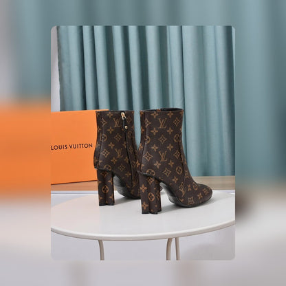 nmb SILHOUETTE ANKLE BOOT MONOGRAM BROWN