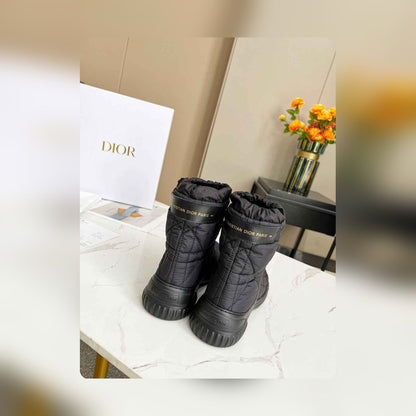 DD FROST ANKLE BOOT BLACK QUILTED NYLON BLACK