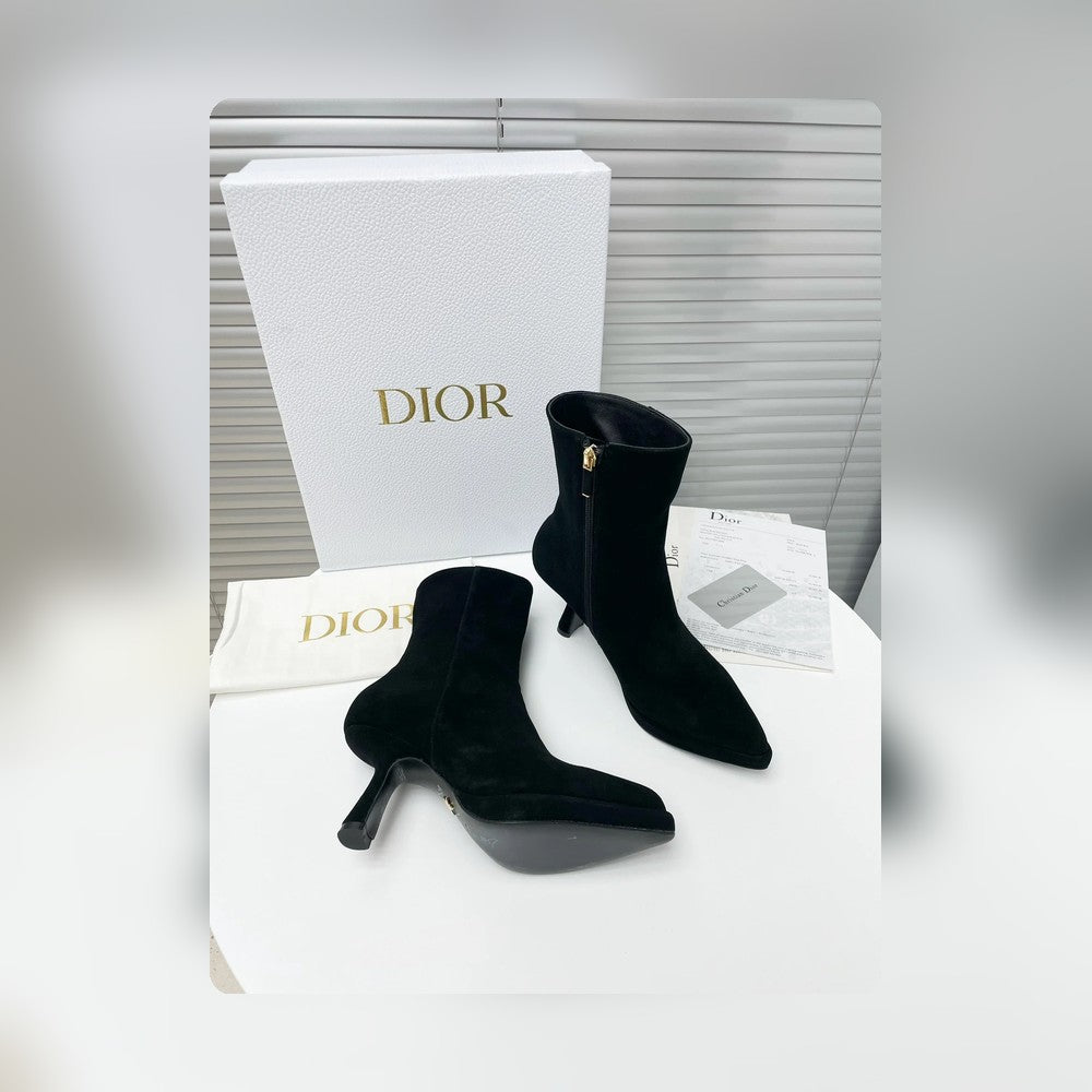 VBS SUEDE LEATHER ANKLE BOOTS BLACK