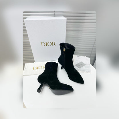 VBS SUEDE LEATHER ANKLE BOOTS BLACK