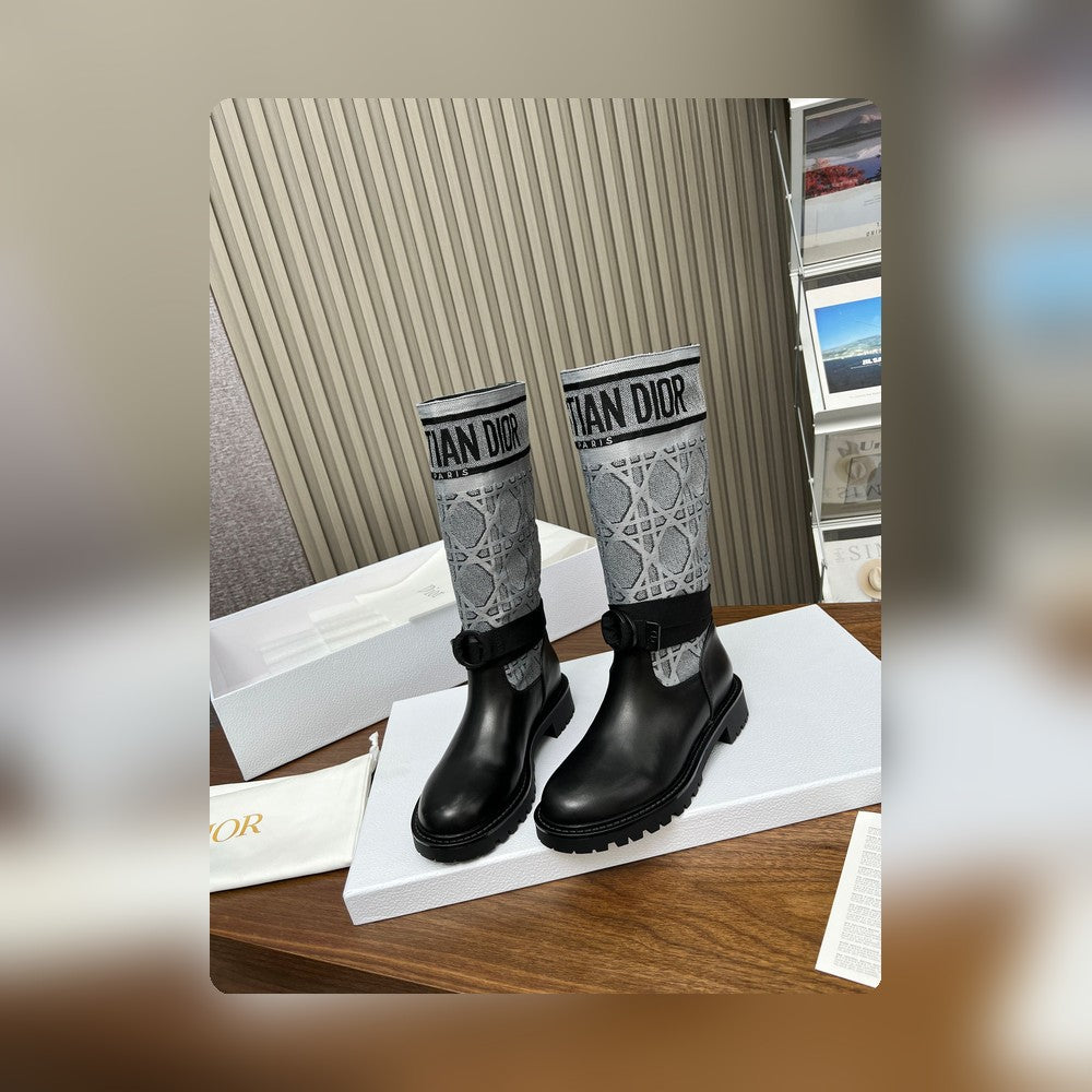 DD D MAJOR BOOT CALFSKIN BLACK AND GREY