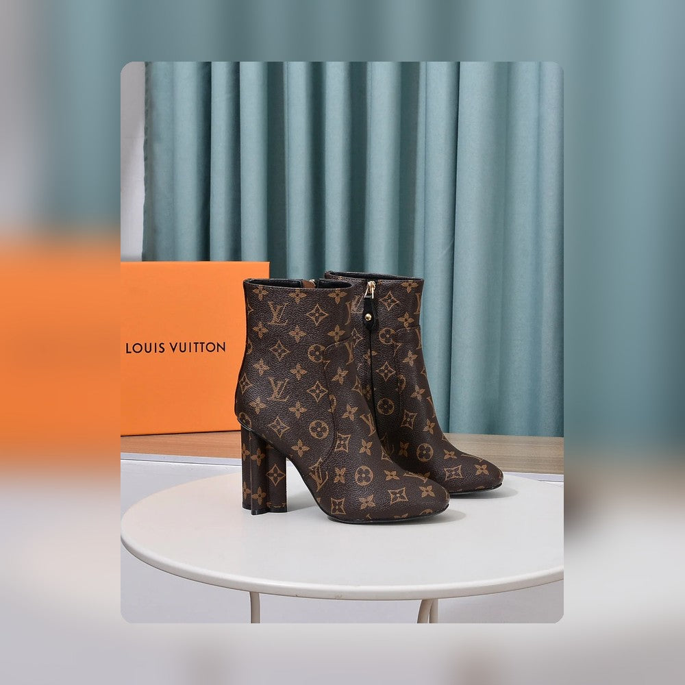 nmb SILHOUETTE ANKLE BOOT MONOGRAM BROWN