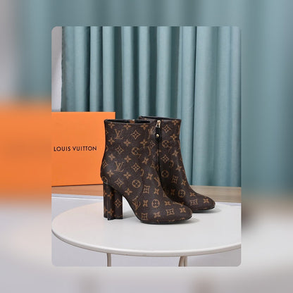nmb SILHOUETTE ANKLE BOOT MONOGRAM BROWN
