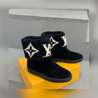 nmb SNOWDROP FLAT ANKLE BOOT BLACK 1AACHV