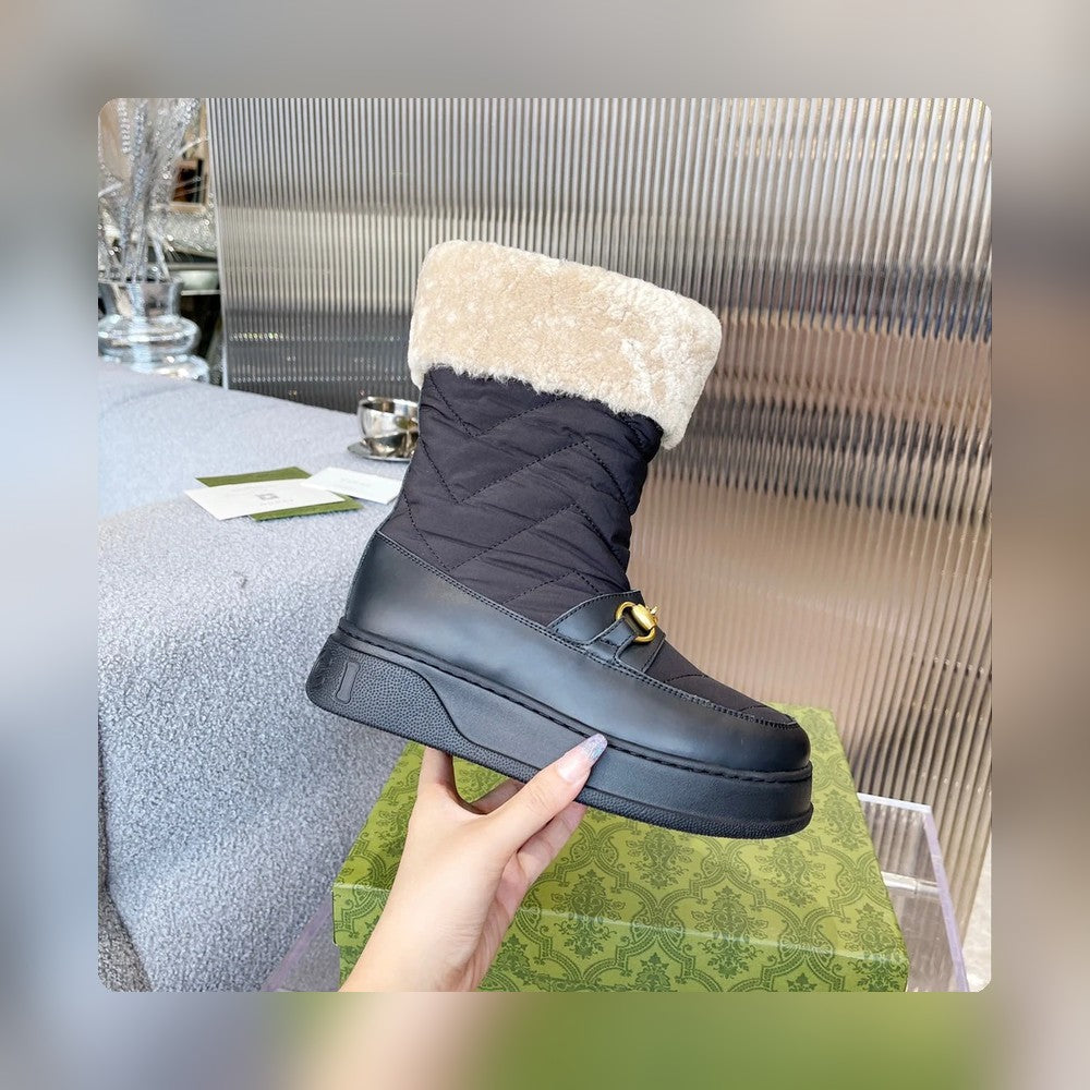 Vbs HORSEBIT CHEVRON QUILTED BOOTS BLACK