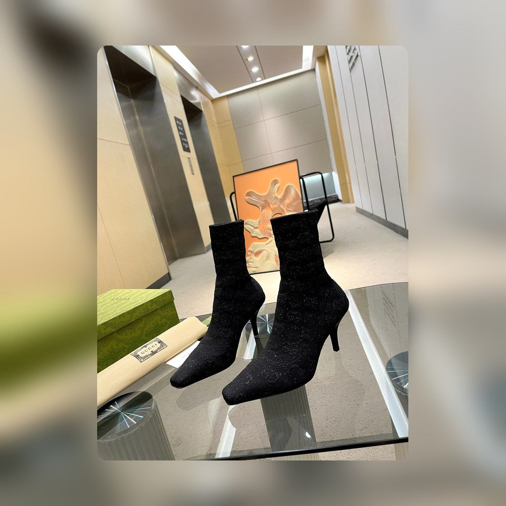 Vbs WOMEN'S Vbs KNIT ANKLE BOOTS BLACK 718378 FACFM 8720