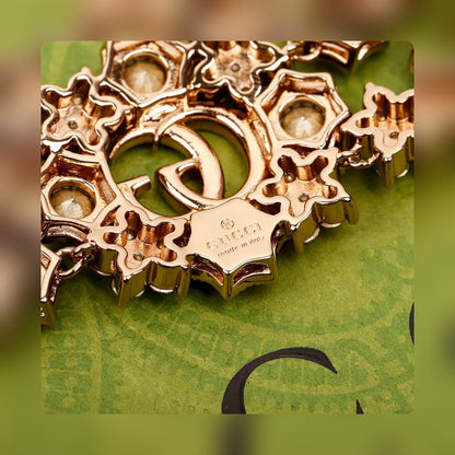 Gucci Personalized Fashion Flower Full Diamond Double Necklace XL13168A14