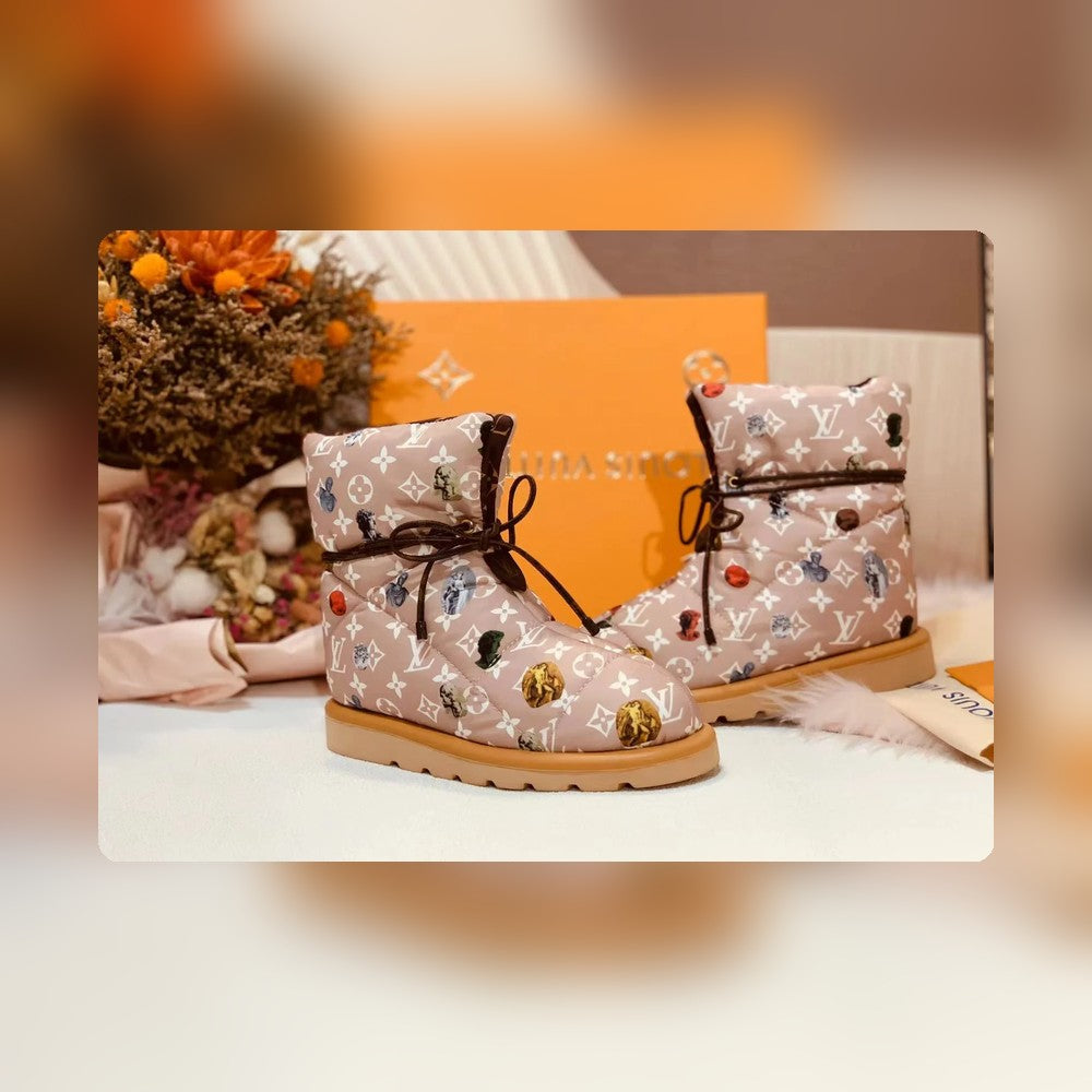 nmb PILLOW COMFORT ANKLE BOOT MONOGRAM PINK