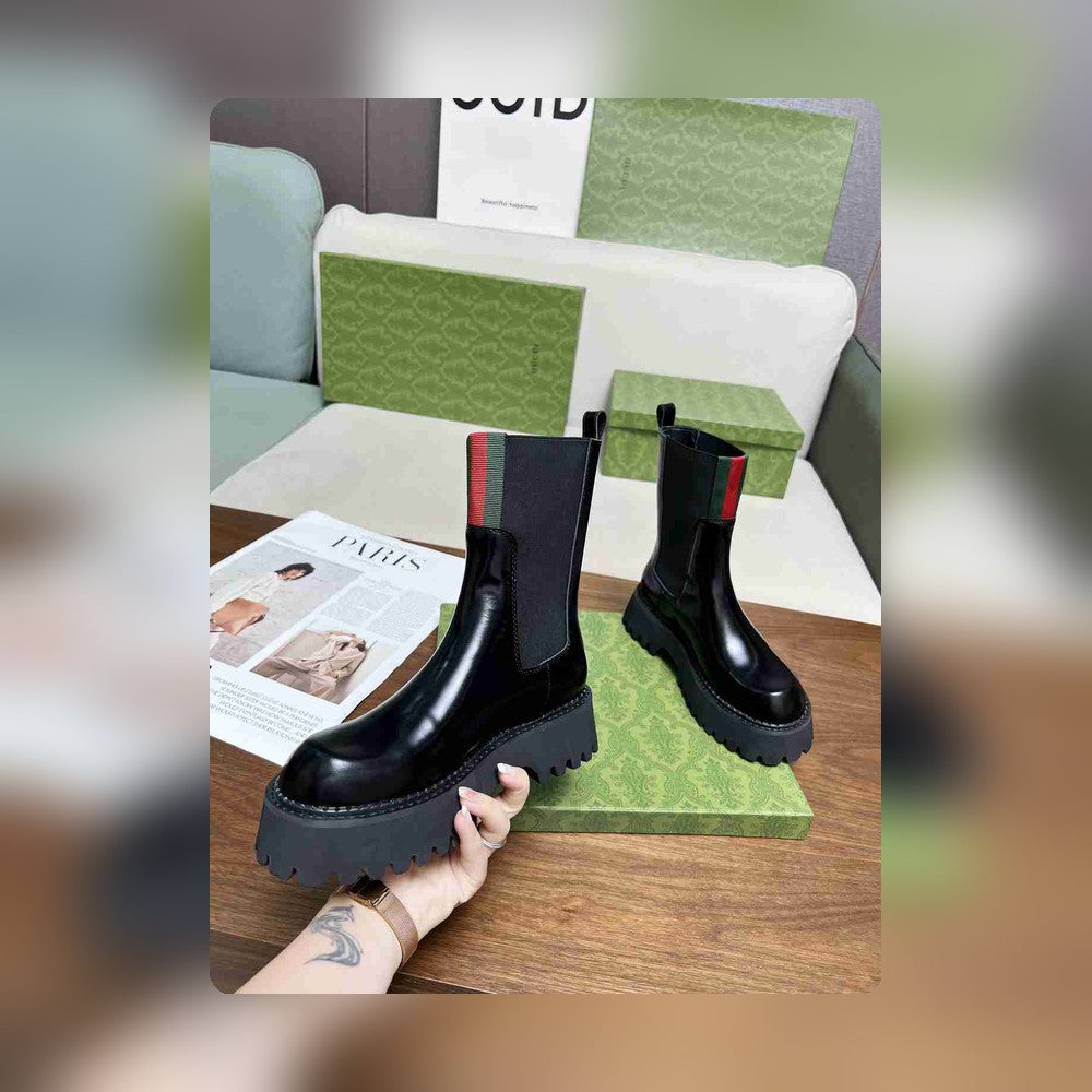 VBS WOMEN'S BOOT WITH WEB ANAND LEATHER BLACK ?806398 AAD6T 1052