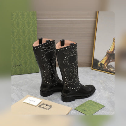 Vbs WOMEN'S BOOT WITH DOUBLE G AND STUDS BLACK