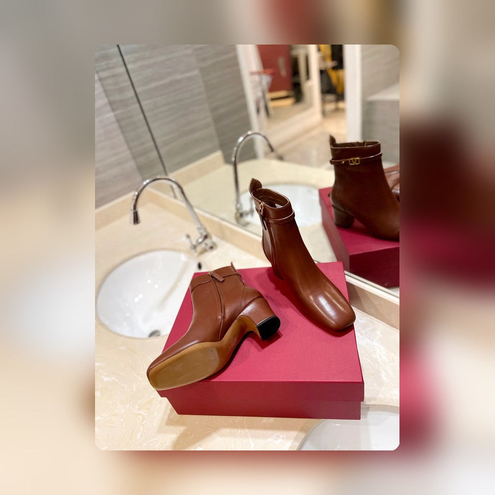 nmb GARAVANI TAN GO ANKLE BOOT IN CALFSKIN LEATHER BROWN