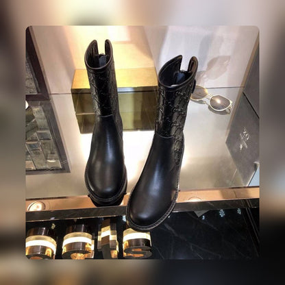 VBS WOMEN'S GUCCISSIMA SHORT ZIP BOOTS BLACK
