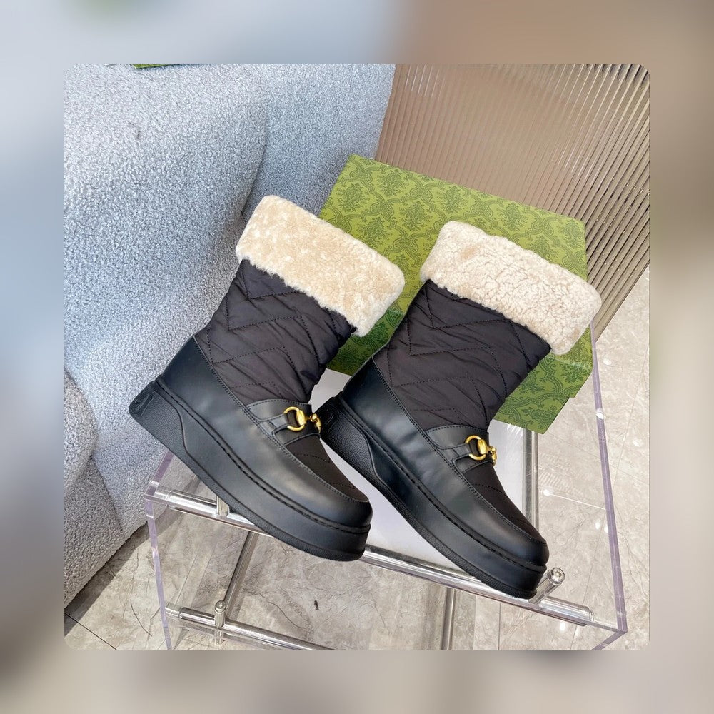 Vbs HORSEBIT CHEVRON QUILTED BOOTS BLACK