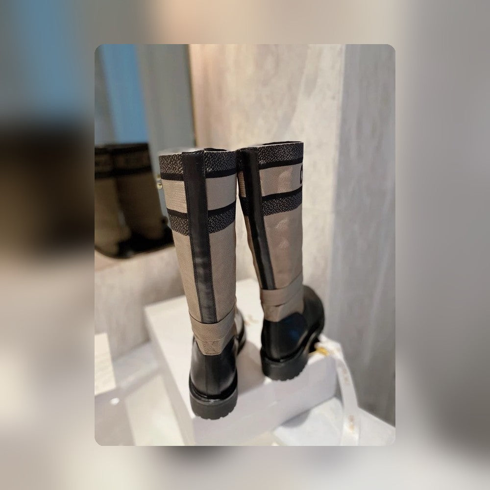 VBS D MAJOR BOOT FABRIC AND CALFSKIN IN TAUPE AND BLACK KCI611SCN S46X