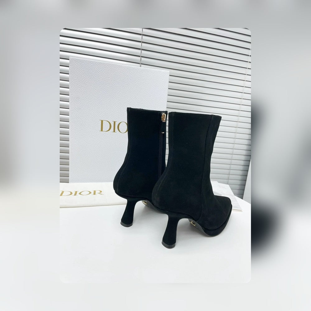 VBS SUEDE LEATHER ANKLE BOOTS BLACK