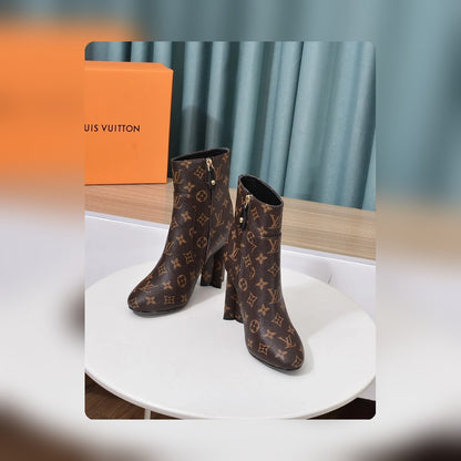 nmb SILHOUETTE ANKLE BOOT MONOGRAM BROWN