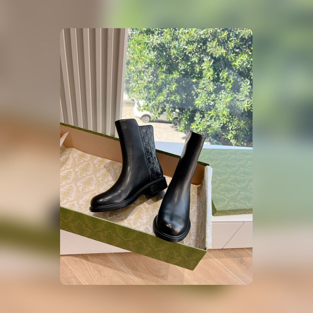 Vbs LEATHER ANKLE BOOTS BLACK