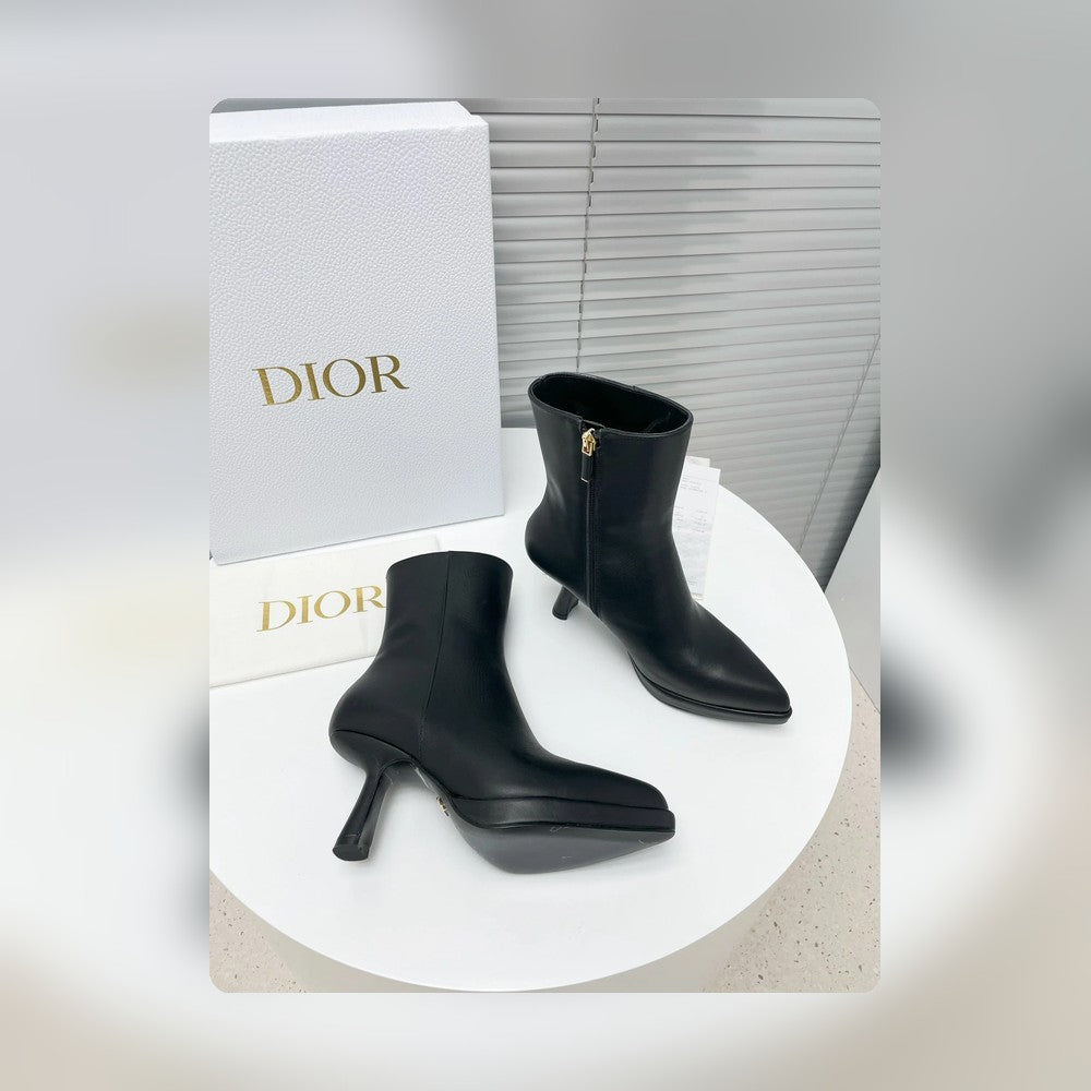 VBS LEATHER ANKLE BOOTS BLACK