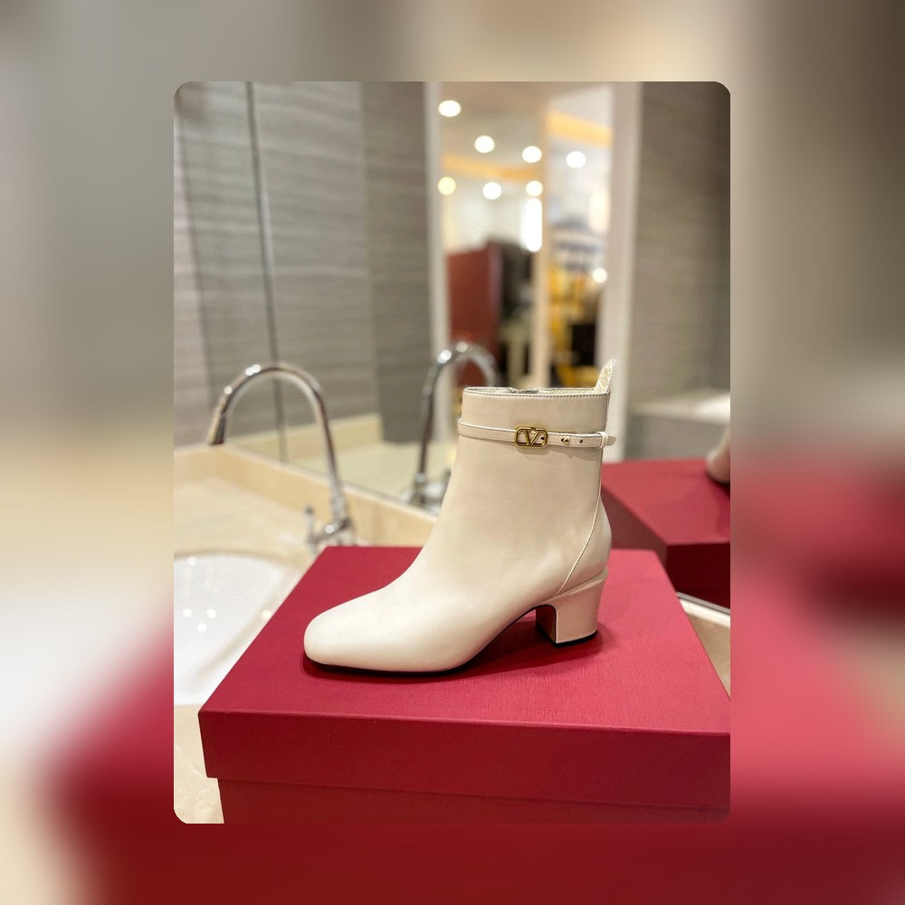 nmb GARAVANI TAN GO ANKLE BOOT IN CALFSKIN LEATHER WHITE