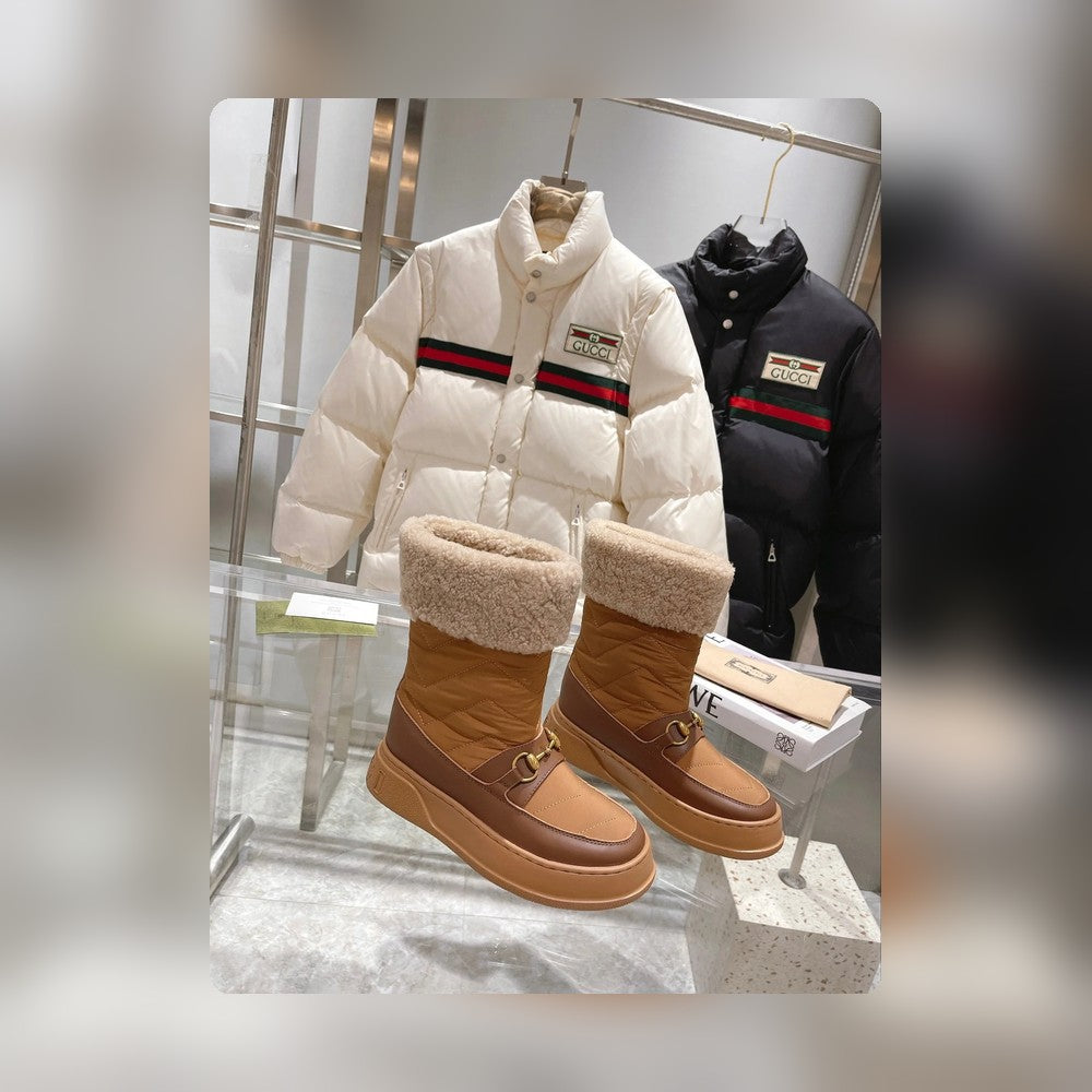Vbs HORSEBIT CHEVRON QUILTED BOOTS BROWN