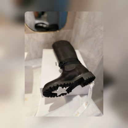 VBS D MAJOR BOOT FABRIC AND CALFSKIN IN BLACK AND BLACK