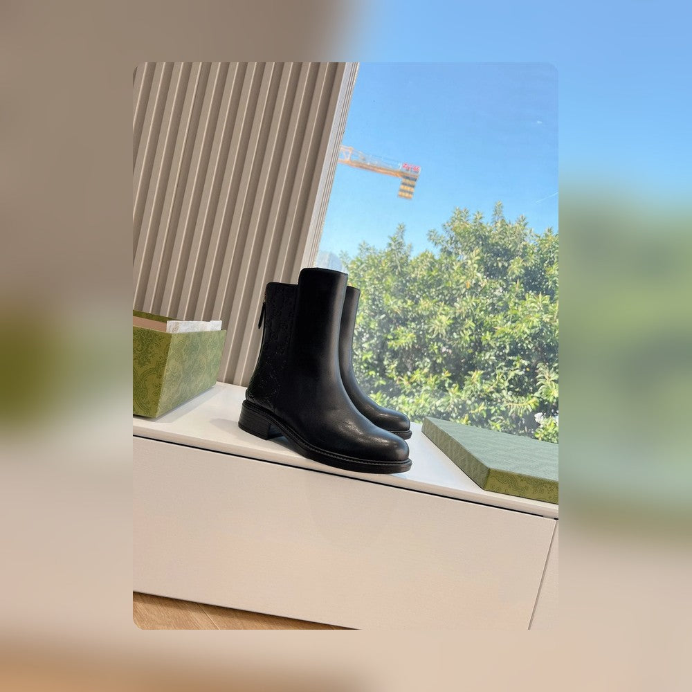 Vbs LEATHER ANKLE BOOTS BLACK