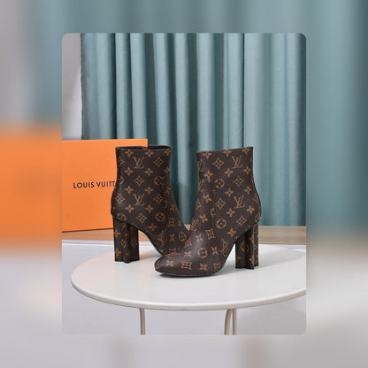 nmb SILHOUETTE ANKLE BOOT MONOGRAM BROWN