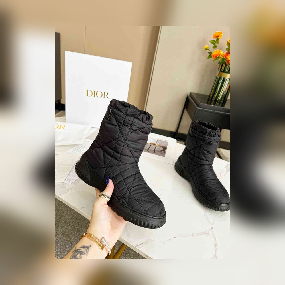 DD FROST ANKLE BOOT BLACK QUILTED NYLON BLACK