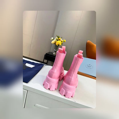 VBS MONOLITH BRUSHED LEATHER BOOTIES PINK