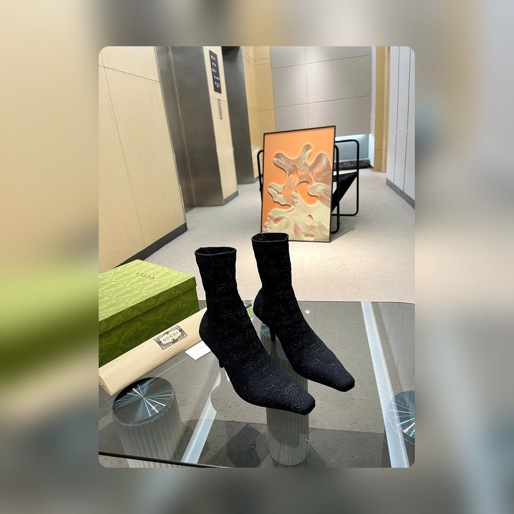 Vbs WOMEN'S Vbs KNIT ANKLE BOOTS BLACK 718378 FACFM 8720