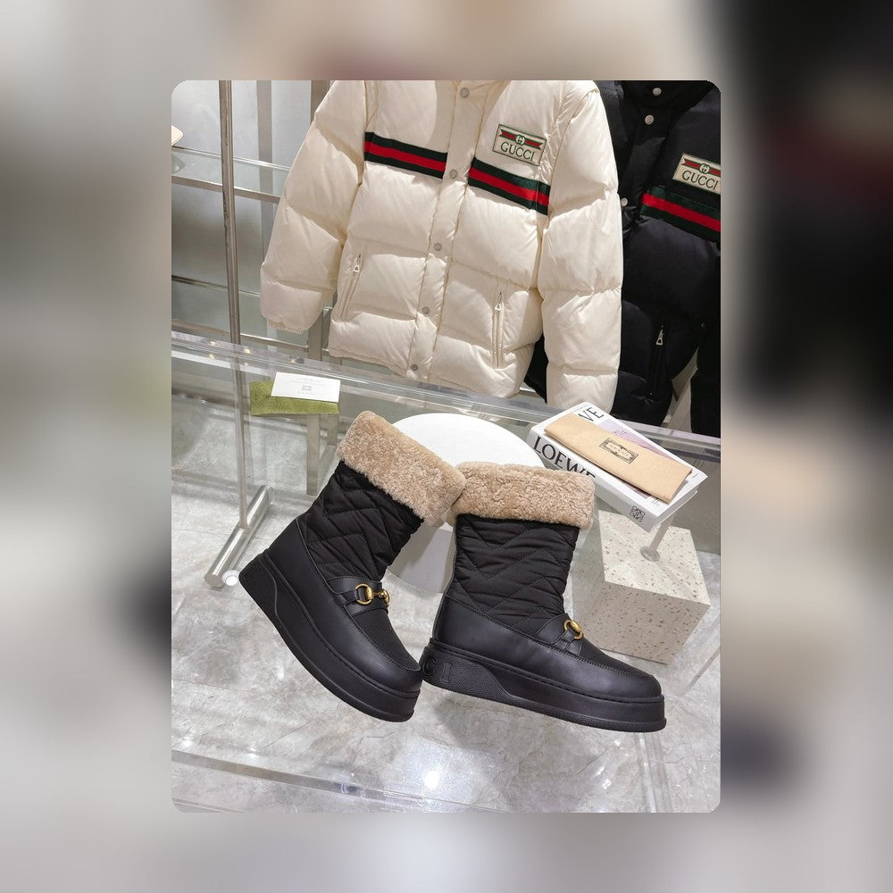 Vbs HORSEBIT CHEVRON QUILTED BOOTS BLACK