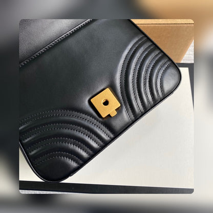 VBS-547260 Marmont shoulder bag cross body bags Handbag Leather black Small size