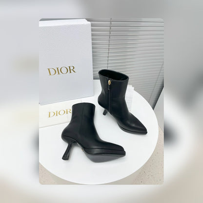 VBS LEATHER ANKLE BOOTS BLACK