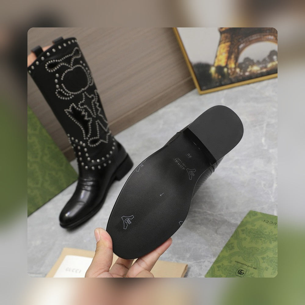 Vbs WOMEN'S BOOT WITH DOUBLE G AND STUDS BLACK