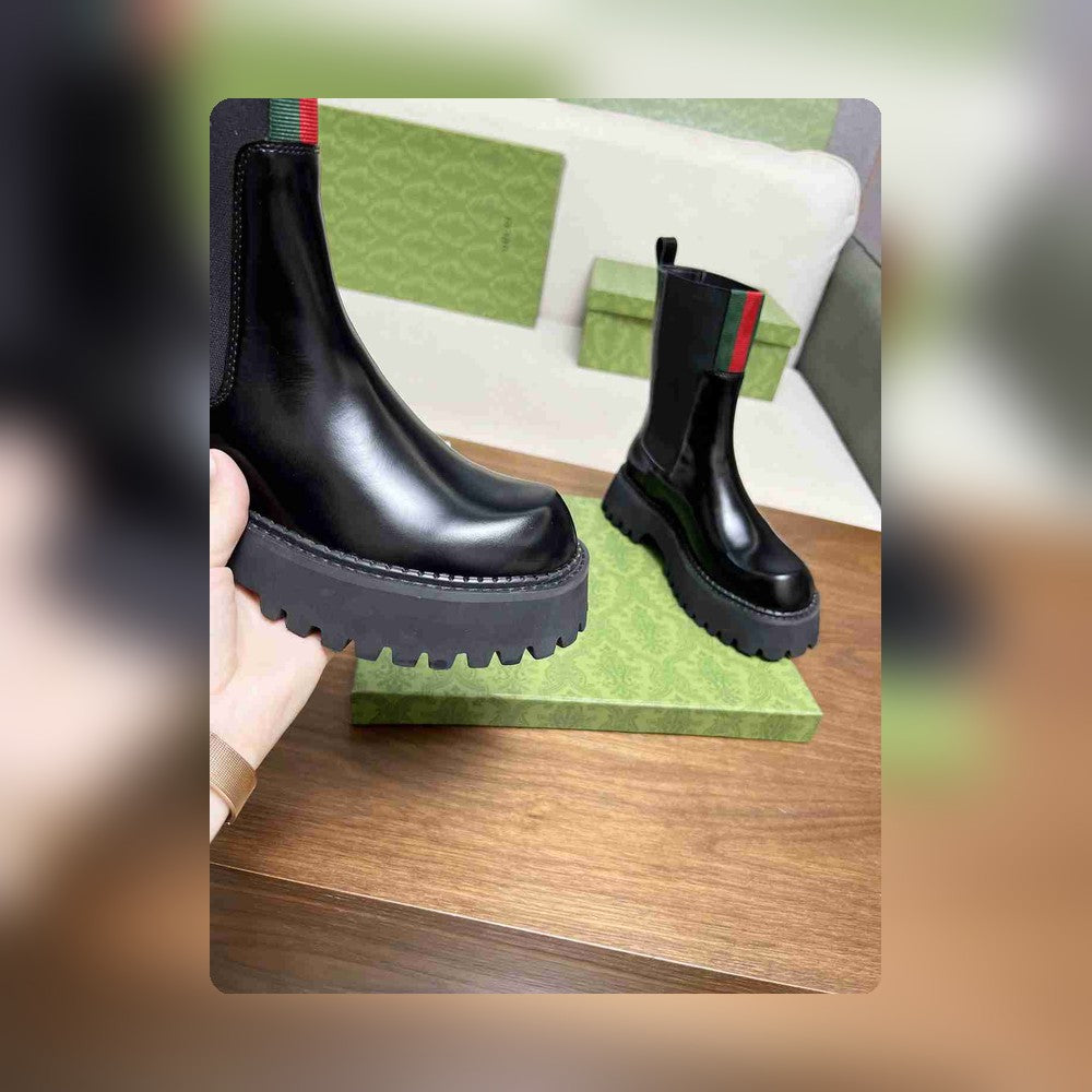 VBS WOMEN'S BOOT WITH WEB ANAND LEATHER BLACK ?806398 AAD6T 1052