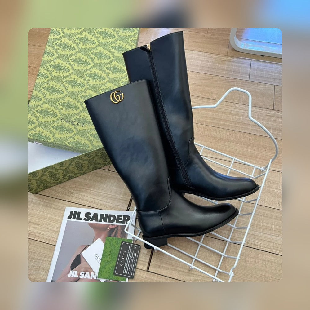 Vbs Vbs LEATHER HIGH BOOTS BLACK