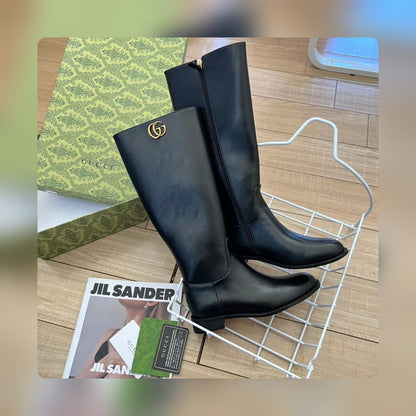 Vbs Vbs LEATHER HIGH BOOTS BLACK