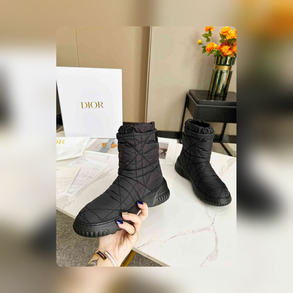 DD FROST ANKLE BOOT BLACK QUILTED NYLON BLACK