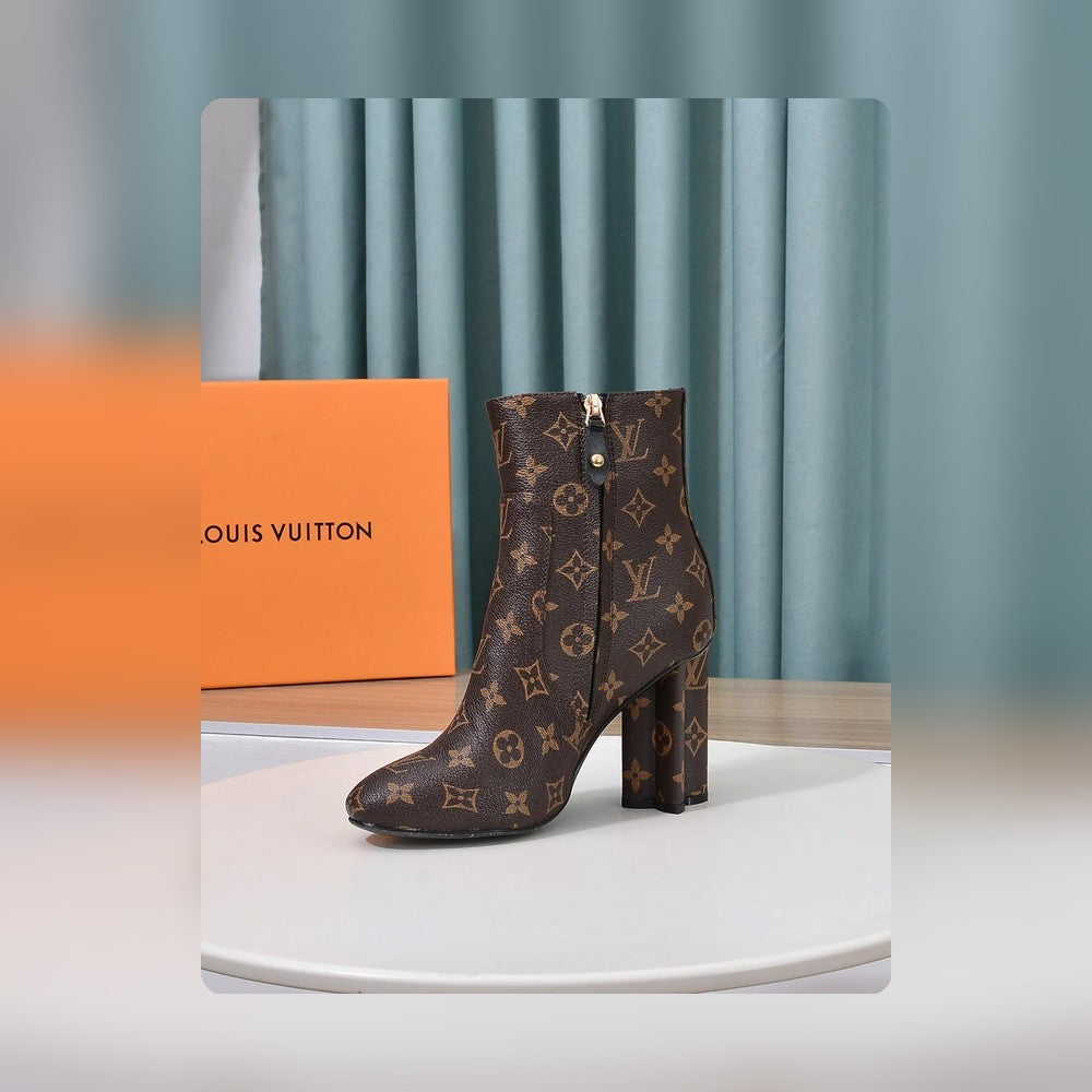 nmb SILHOUETTE ANKLE BOOT MONOGRAM BROWN