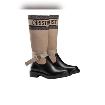 VBS D MAJOR BOOT FABRIC AND CALFSKIN IN TAUPE AND BLACK KCI611SCN S46X