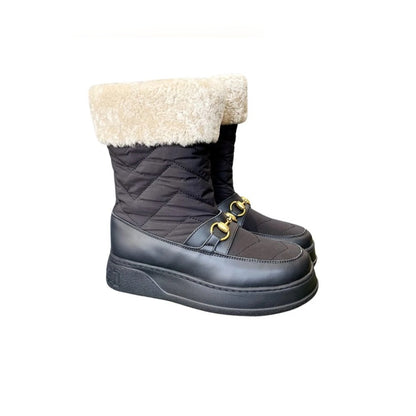 Vbs HORSEBIT CHEVRON QUILTED BOOTS BLACK