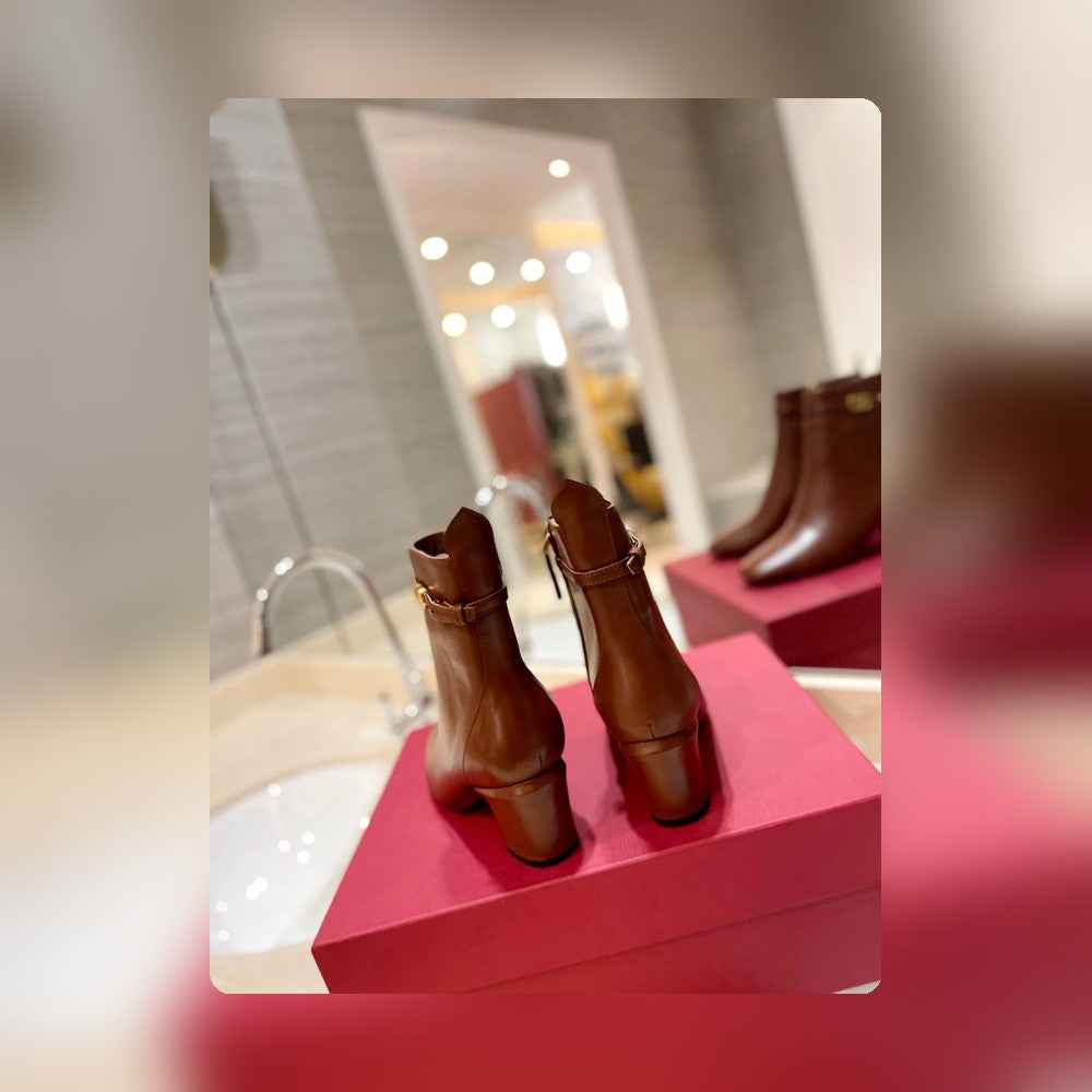 nmb GARAVANI TAN GO ANKLE BOOT IN CALFSKIN LEATHER BROWN
