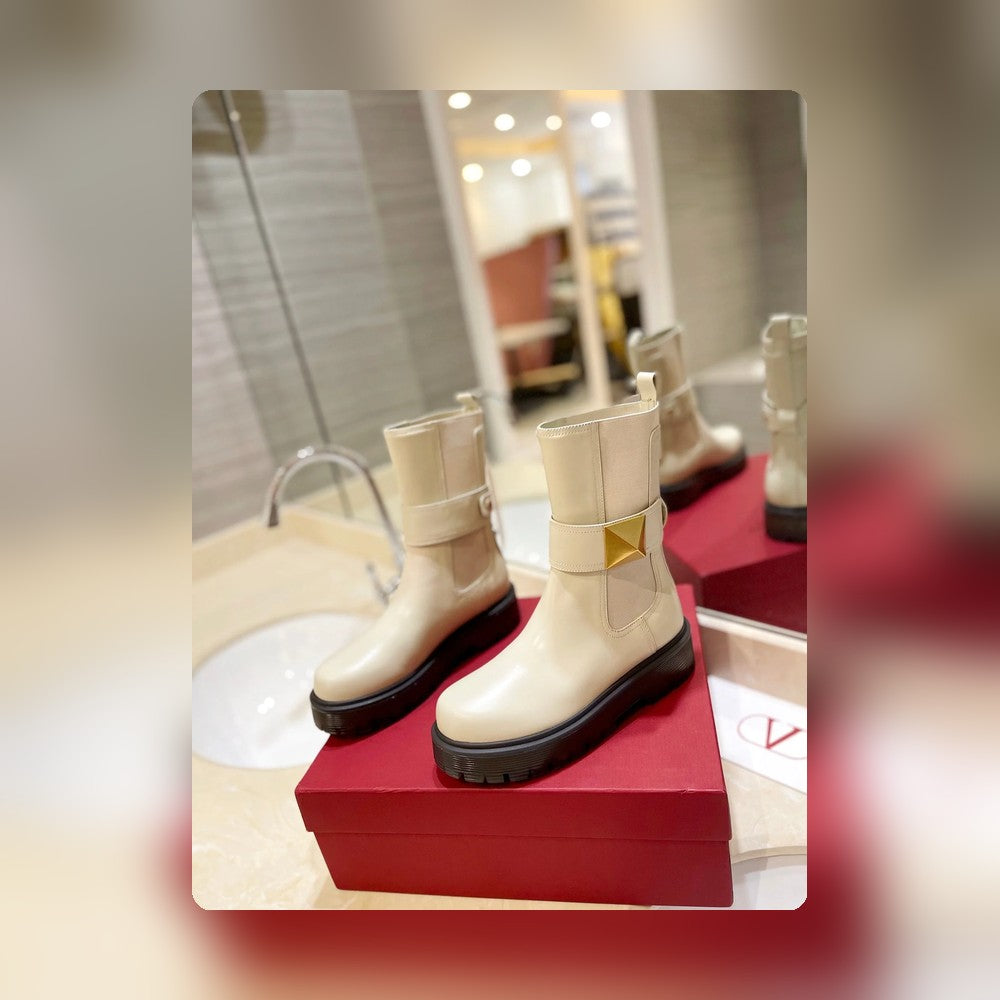 nmb GARAVANI ONE STUD BEATLE BOOT IN CALFSKIN LIGHT IVORY 2W2S0FY1KUM I16