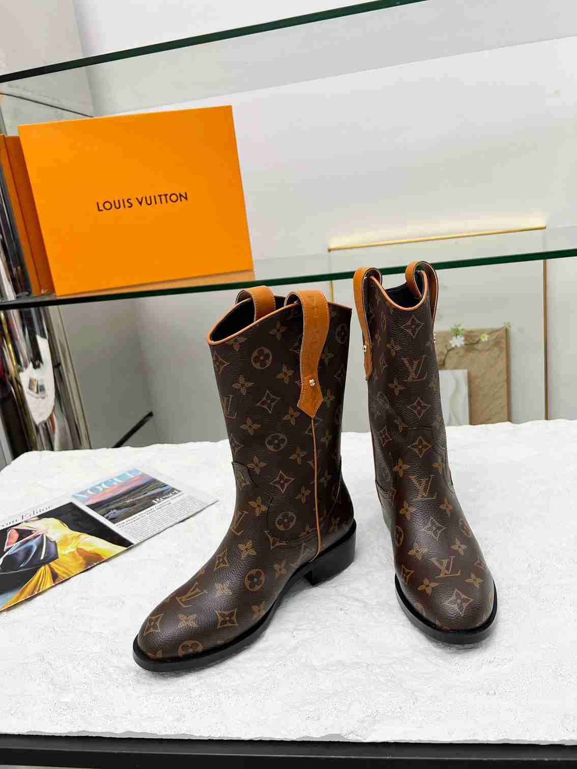 nmb nmb RIDER BOOTS MONOGRAM BROWN